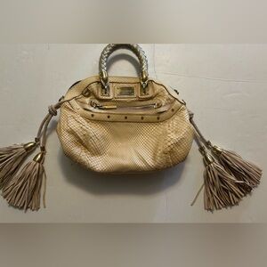 Gianni Versace couture beige rare vintage snakeskin purse